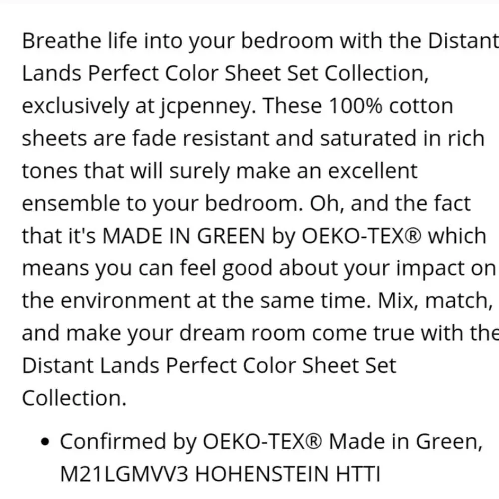 Distant Lands Perfect Color Wrinkle Resistant Sheet, Queen